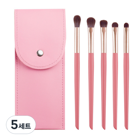 디에스 휴대용 파스텔 파우치 브러쉬 5종 세트, 핑크, 5세트