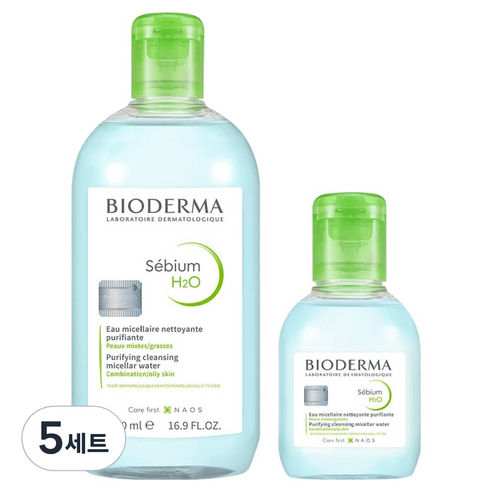 바이오더마 세비엄 H2O 클렌징 워터 2종 500ml + 100ml 세트, 5세트