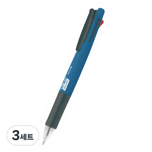 제브라 클립온 멀티 네온 4색 볼펜 0.7mm + 0.5mm 샤프 세트, 네온블루, 3세트