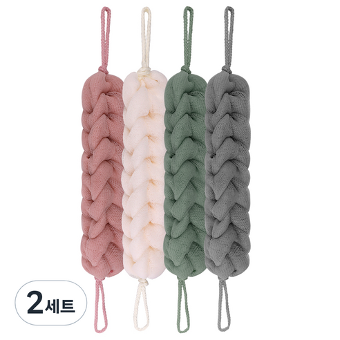 코멧 홈 파스텔 롱 샤워타월 4종 세트, 혼합색상, 2세트