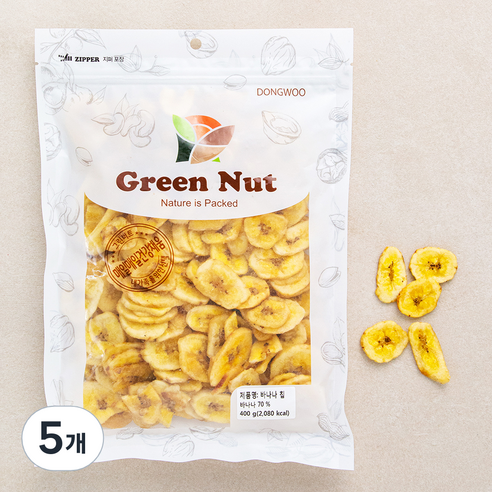 그린너트 바나나 칩, 400g, 5개