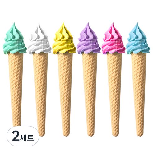 스위트 아이스크림 지우개 6종세트, 혼합색상, 2세트