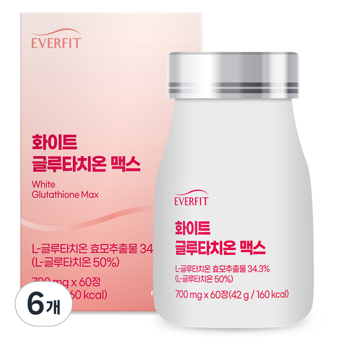 내츄럴플러스 에버핏 화이트 글루타치온 맥스, 60정, 6개