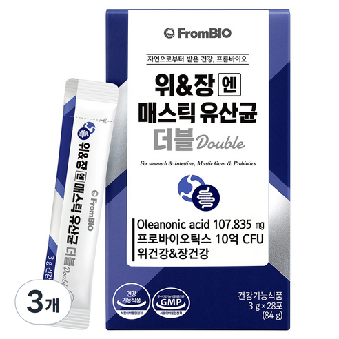 프롬바이오 위 & 장엔 매스틱 유산균 더블 28p, 3개, 84g