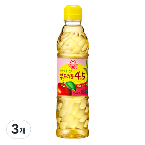 오뚜기 저산도 4.5 사과식초, 500ml, 3개