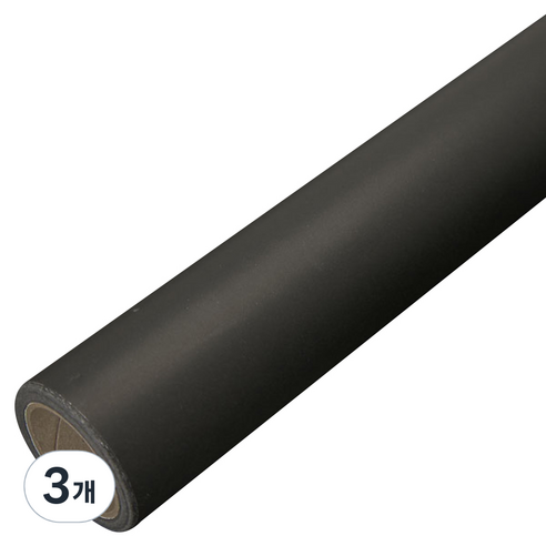 솔로몬샵 무광 양면 종이롤 포장지 50g, 검정, 3개