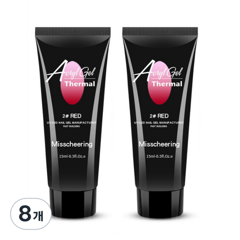 스위스녹스 셀프 네일 인조 손톱 연장 재료 온도 열 반응 폴리젤 15ml, 레드, 8개