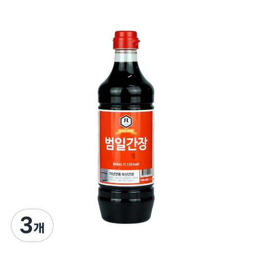 범일 간장, 3개, 860ml