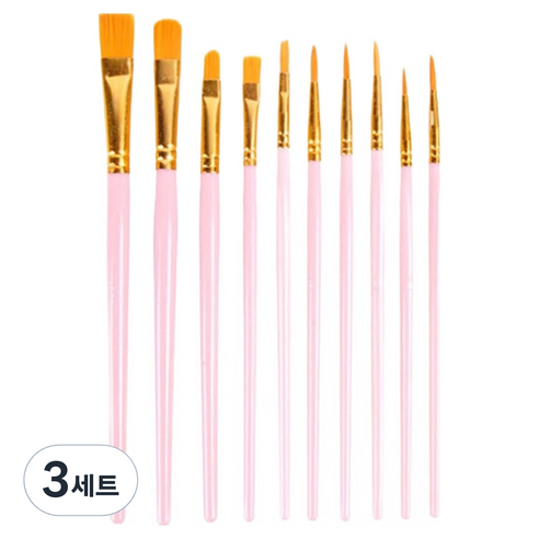 씨티 수채화붓 세트 핑크, 10종, 3세트