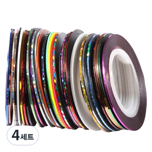 더줌커머스 네일 라인테이프 1mm 30p, 랜덤발송, 4세트