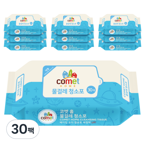 코멧 홈 물걸레 청소포 대형 리필 30매, 50g, 30개입, 30개