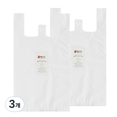 에스디 A급마트용봉투 백색 2호, 4L, 3개