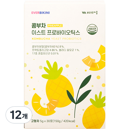 에버비키니 콤부차 이스트 프로바이오틱스 30p, 12개, 150g