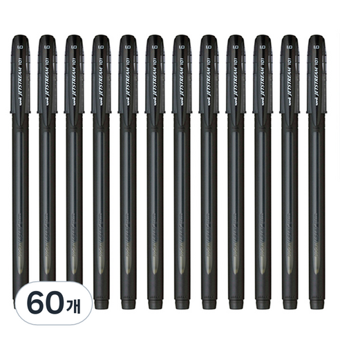 제트스트림 캡식 유성볼펜 1.0mm SX-101, 블랙, 60개