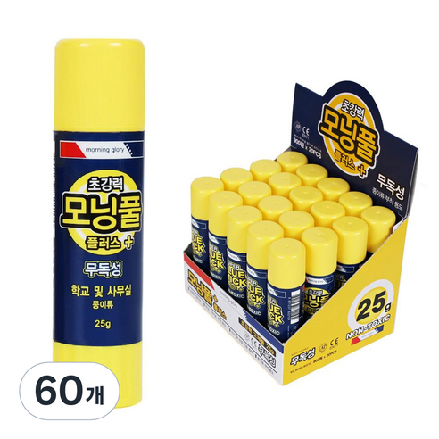 모닝글로리 모닝풀 플러스 딱풀, 25g, 60개