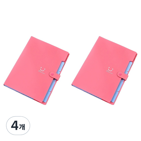 왁스토어 파일케이스 바인더 A4, 레드, 4개