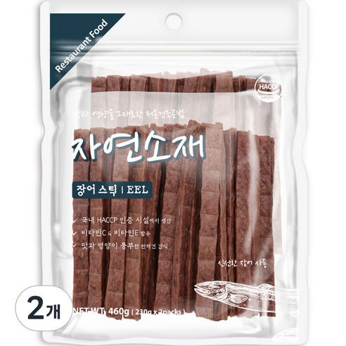 굿데이 자연소재 스틱 강아지 간식, 장어, 460g, 2개