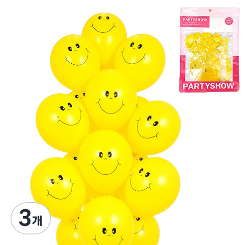 파티쇼 파티 장식 풍선 20p, 스마일 옐로우, 3개