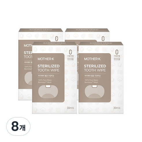 마더케이 멸균 구강티슈 30p, 120g, 8개