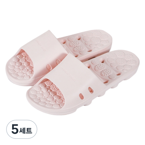 언헤브 패션 지압 슬리퍼 250, 01 핑크, 5세트