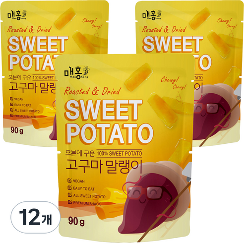 자연다움 오븐에 구운 고구마 말랭이, 12개, 90g