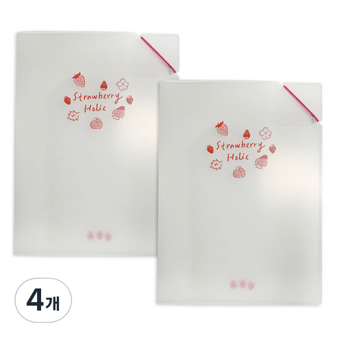 랑캣몰 부리 투포켓 파일, 스트로베리, 4개