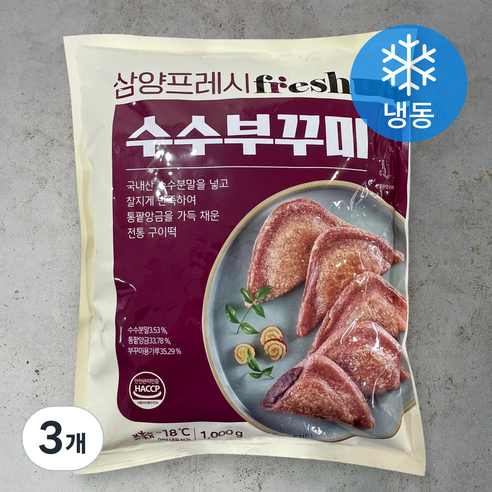 모닝하임 수수부꾸미 (냉동), 1kg, 3개
