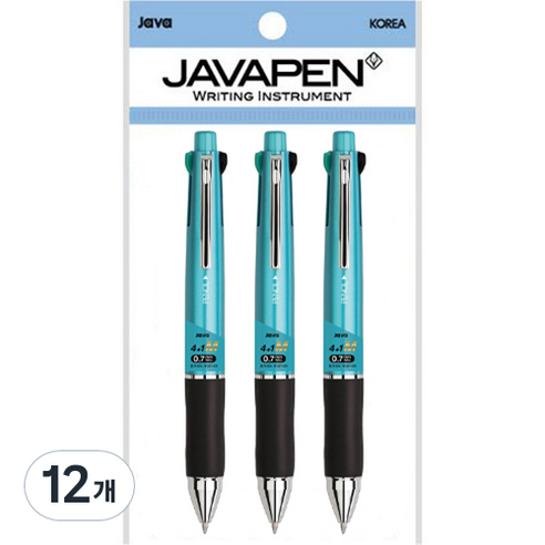 자바펜 제트4+1M 멀티펜 0.7mm, 메탈민트, 12개