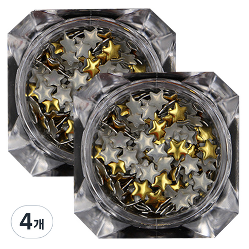 이코디 스타 4mm 네일스톤, 골드, 4개