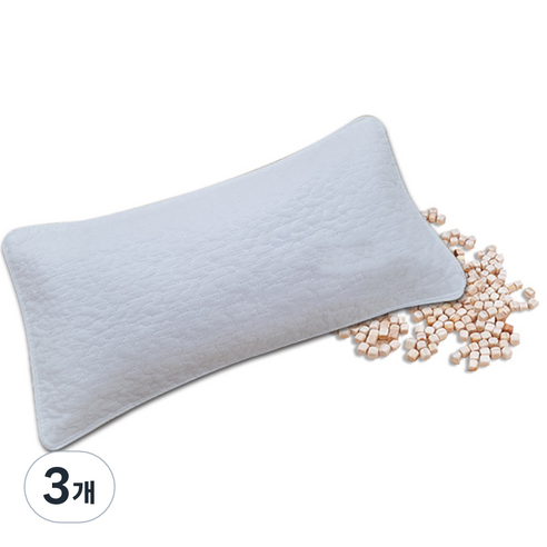 편백아트 프리미엄 편백 큐브칩 베이직 베개, 흰색(베개커버), 랜덤발송(속커버), 3개