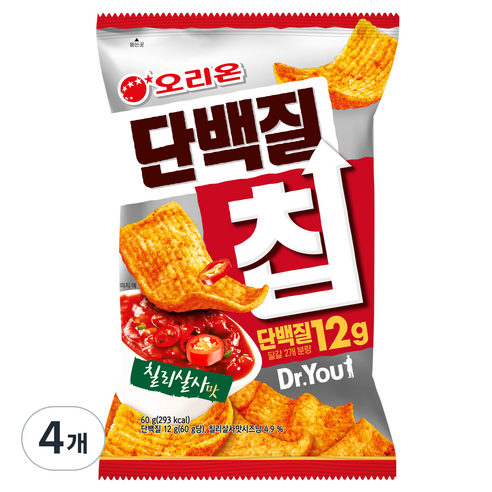 오리온 닥터유 단백질칩 칠리살사맛, 3개, 60g