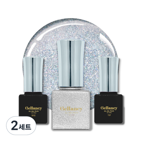 벨랑시 원스텝 젤네일 5ml + 젤네일 베이스 5ml + 젤네일 탑 5ml 세트, 2세트, 벨랑시 베이스 5ml+SN 33 홀로그램 파우더 5ml+벨랑시 탑 5ml