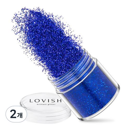 러비쉬 프리미엄 네일 글리터 10g, LVS-018 스피넬블루, 2개