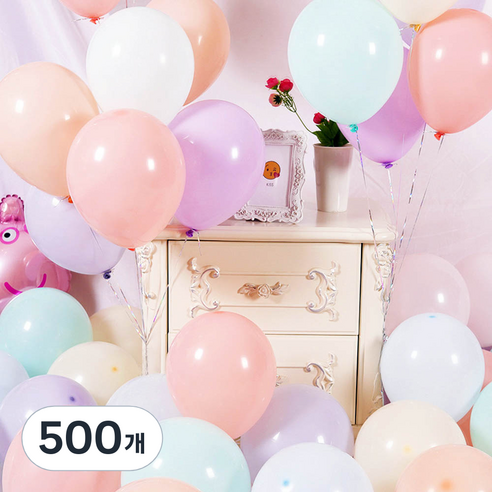 마카롱 풍선 25cm, 500개, 랜덤발송