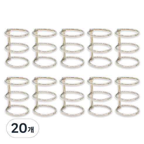 코히모 3공 다꾸 메탈 바인더링 25mm 4W139, 실버, 20개