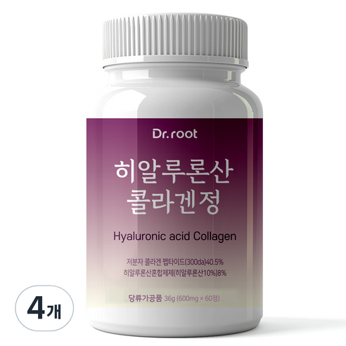 닥터루트 300Da 저분자 피쉬콜라겐 히알루론산 타블렛 500mg, 60정, 4개