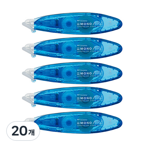 톰보우 모노에어5 펜타입 수정테이프 5mm x 6m, CT-PAX5C40(블루), 20개