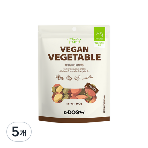 닥터독 강아지 비건 베지 트릿, 혼합맛, 100g, 5개