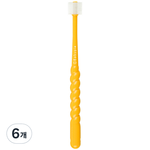 예꼬맘 360도 어린이용 칫솔 2단계, 오렌지, 6개
