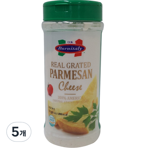 OKPUTO 리얼 그레이티드 파마산 치즈가루, 227g, 5개