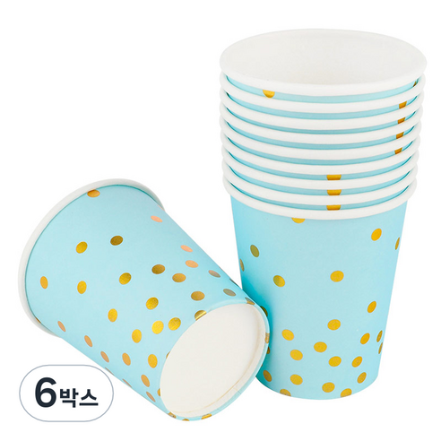 컨페티 파티컵 블루 240ml, 6개