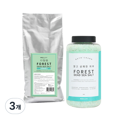 바스참 사해소금 포레스트 리필용, 1kg, 3개