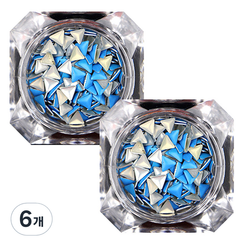 트라이앵글 네일 글리터 4mm, 블루, 6개