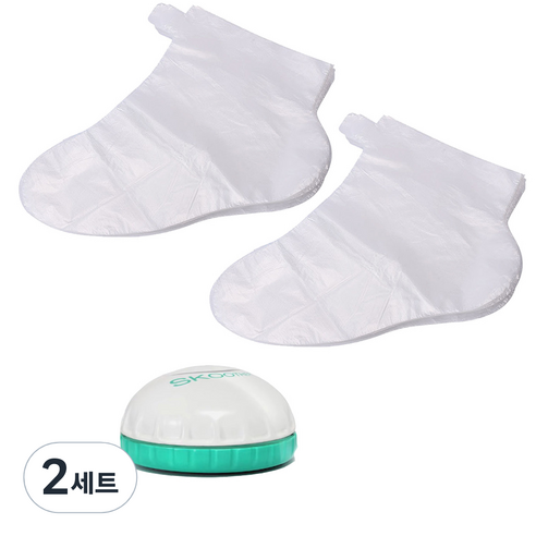 모나코올리브 각질제거 발 보습 랩 200p + 원형 각질 제거기 세트, 2세트