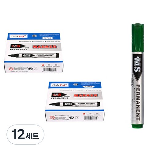 블루마토 유성 매직 B세트 MS850 12p, 녹색, 12세트