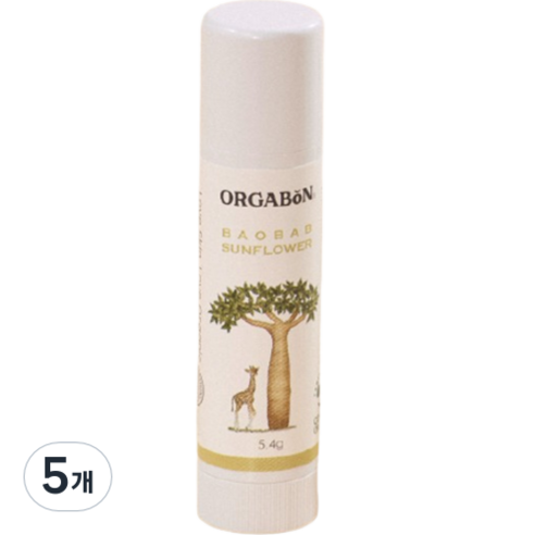 오가본 씨앗품은 촉촉 립밤, 5개, 5.4g