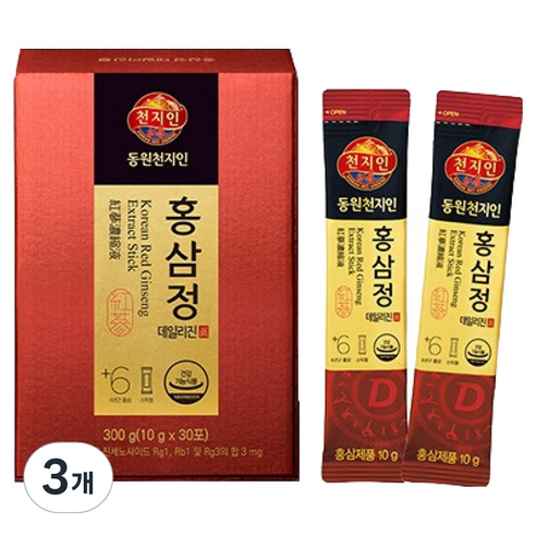 천지인 홍삼정 데일리진 30p, 300g, 3개
