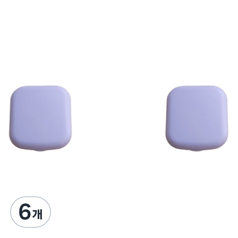 마카롱 휴대용 집게 흡착봉 콘택트 렌즈 케이스, 퍼플, 6개