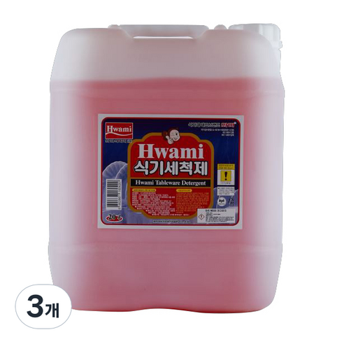 화미 식기세척제, 20L, 3개