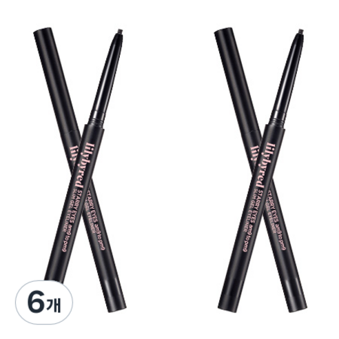 릴리바이레드 슬림 펜슬 아이라이너 0.14g, 1 매트블랙, 6개